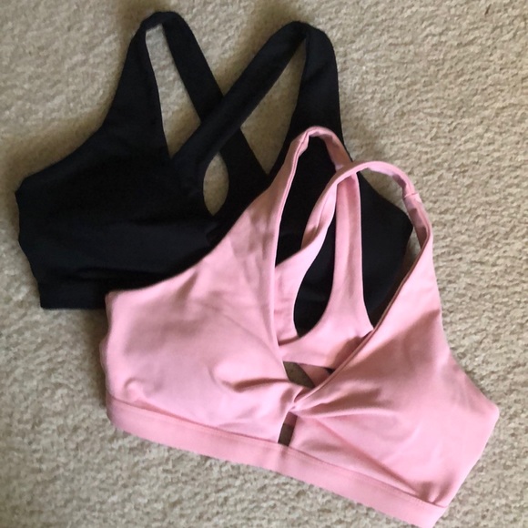 Fabletics Other - Fabletics Black & Pink Ella Sports Bras 2 Pcs. Sz